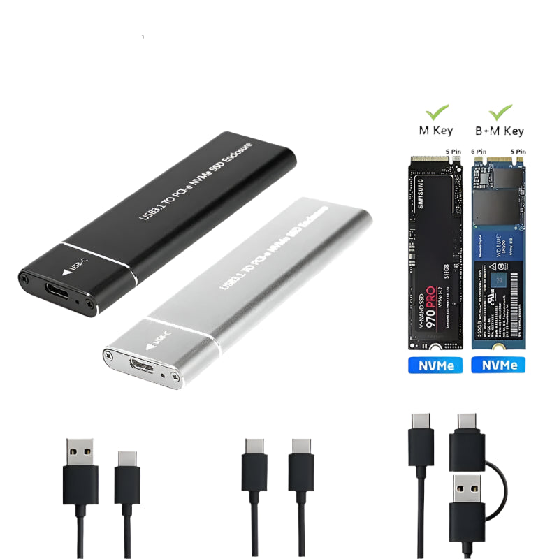 USB3.1 M.2 SSD Enclosure Mobile Case For NVME Type-C Metal