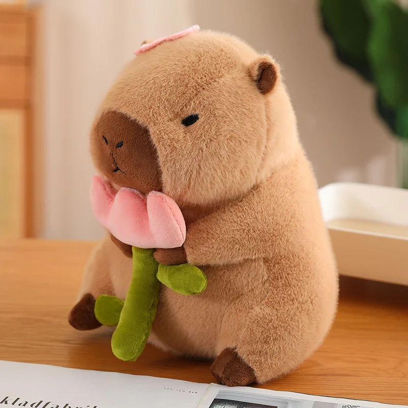 Lotus Leaf Capybara Plush Toy with Unicorn and Dinosaur Design