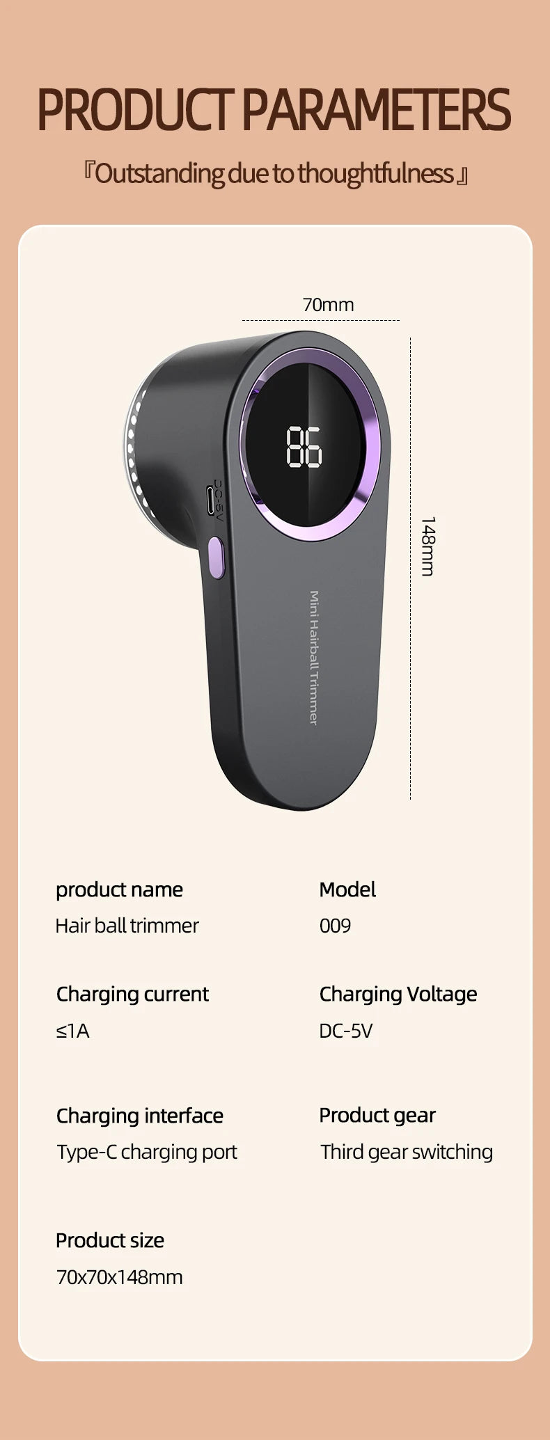 Lint Remover USB Charging Electric Pellet Machine High-Speed Portable Clothes Lint Trimmer