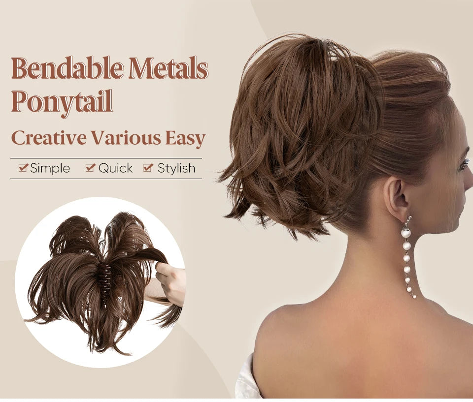 Premium Synthetic Claw Clip Ponytail Extension Hairpiece for Women P025