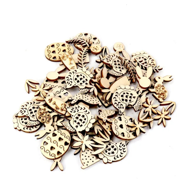 30mm 40pcs Wooden Christmas Scrapbooking DIY Embellishments MZ428