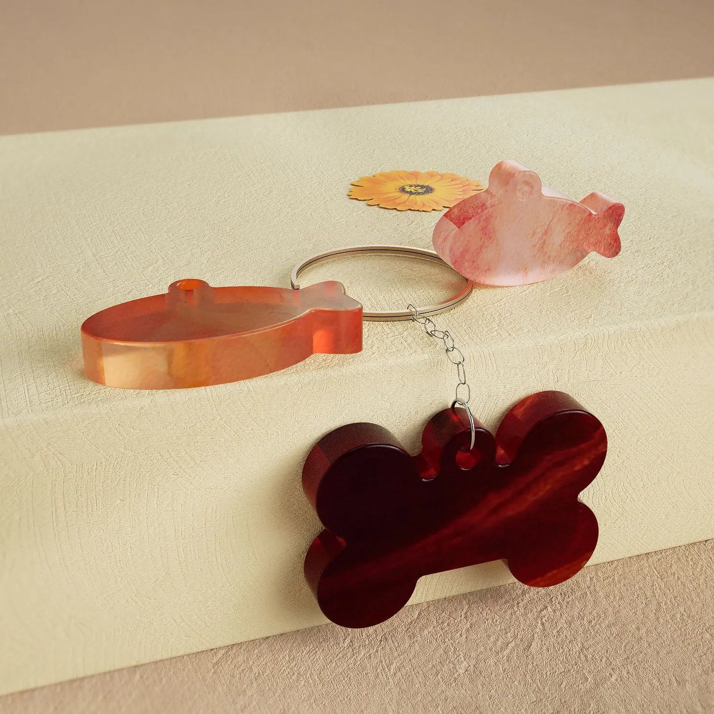 Dog Tag Bone Shaped Keychain Mold for DIY Resin Jewelry