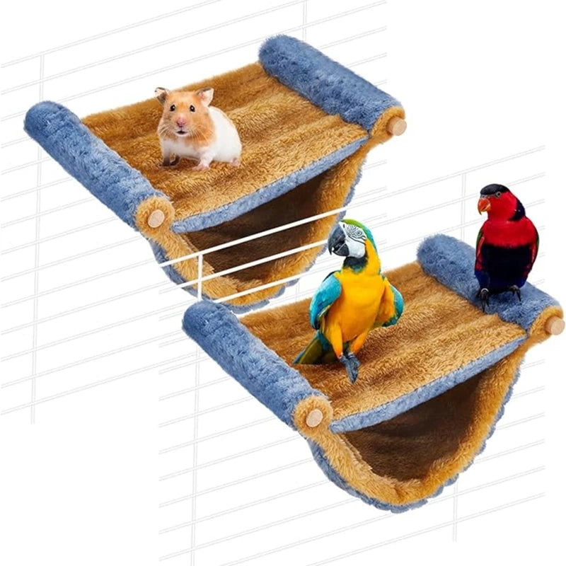 Pet Hammock For Small Animal Double Thick Plush Warm Bed For Hamster House Nest Sleeping Bag Hanging Tree Beds Pet Hamster Nest