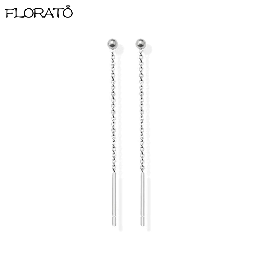 Charming 925 Sterling Silver Long Chain Threader Earrings for Women Fashion Jewelry