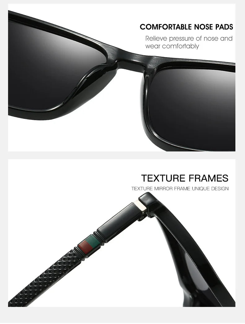 New Classic Fashion Polarization Sunglasses Men's And Women's Square Large Frame UV Protection Fishing Driving Glasses