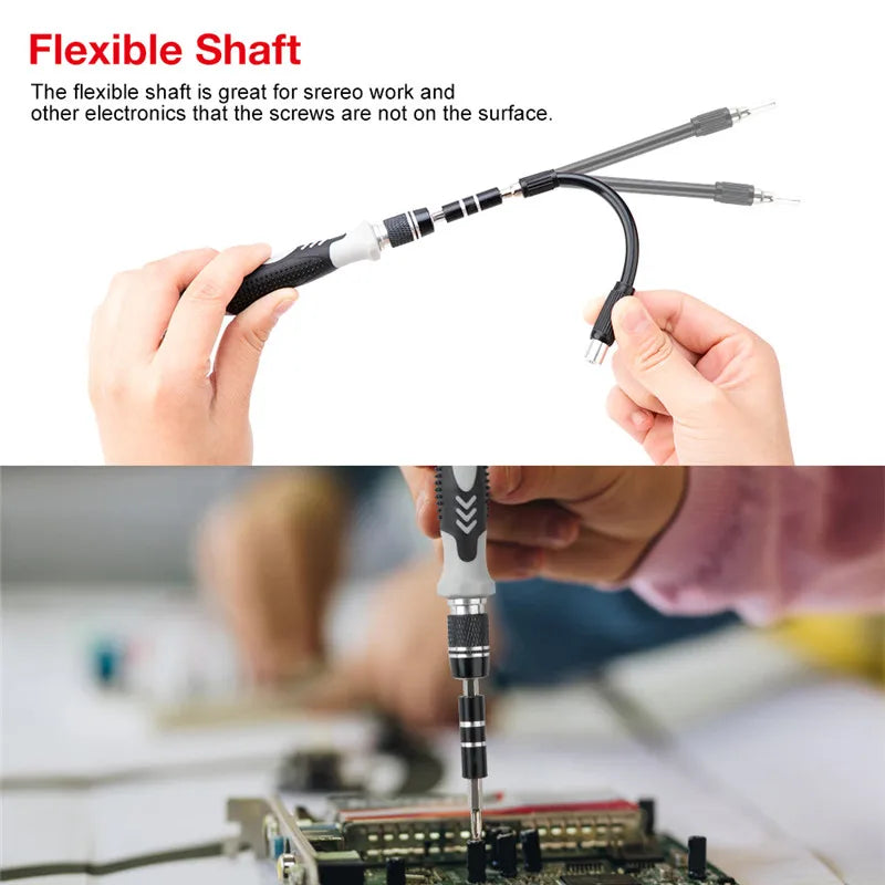 115 in 1 Magnetic Screwdriver Set with Precision Bits for Computer and Phone Repair Multi Tool Kit with Torx and Hex Drivers