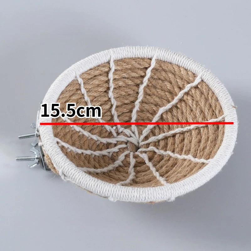 Hemp Rope Bird Nest Parrot Breeding Nest Bird Cage Bed for Budgies Parakeets Cockatiels