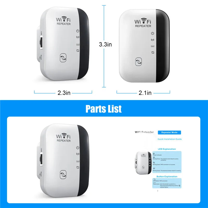 300Mbps WiFi Repeater Extender Amplifier Long Range Boost