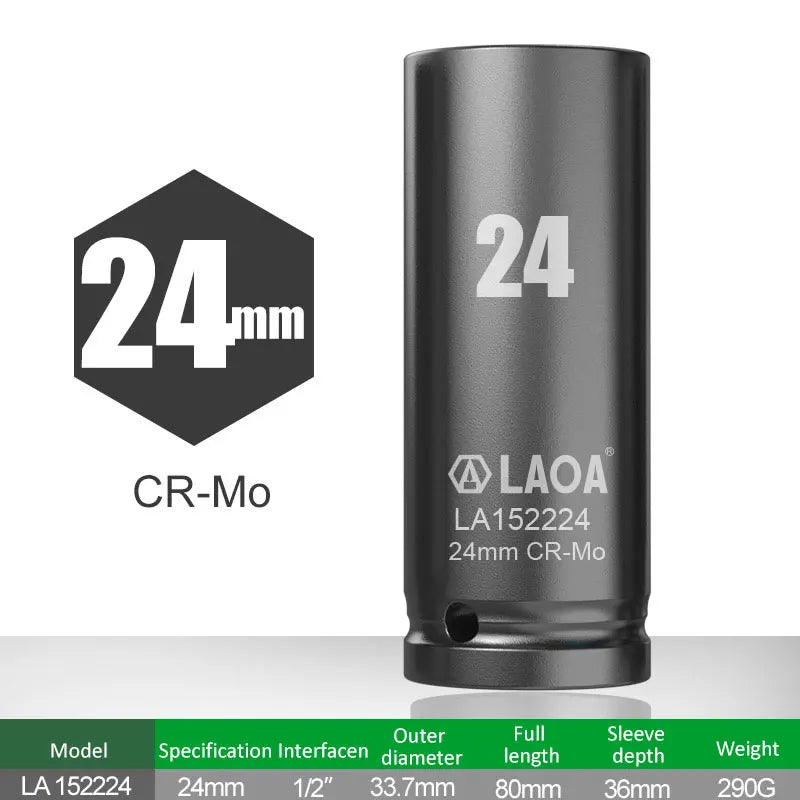 LAOA 17-32mm Hex Socket Wrench 1/2 Inch Head for Ratchet and Drill