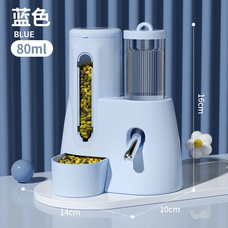 2In1 Hamster Feeder And Waterer Large Capacity Leakproof Feeder Food Water Dispenser Leak Proof Food Feeding Supplies