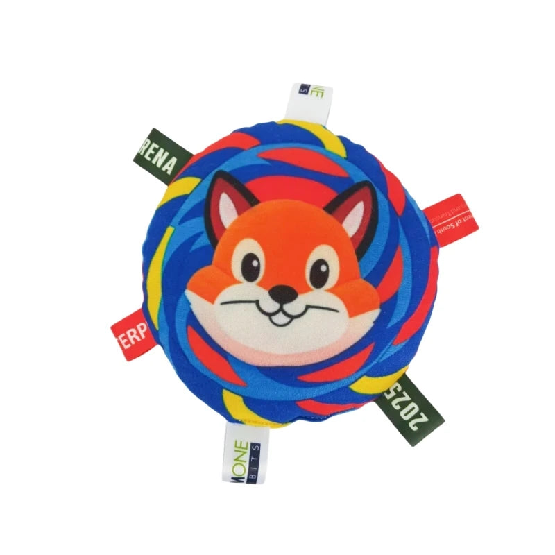 Funny Rainbow Plush Flying Saucer Dog Bite Toys Stuffed Raw Small Dog Interactive Training Game Chew Toy Pet Disc Toys with Bell