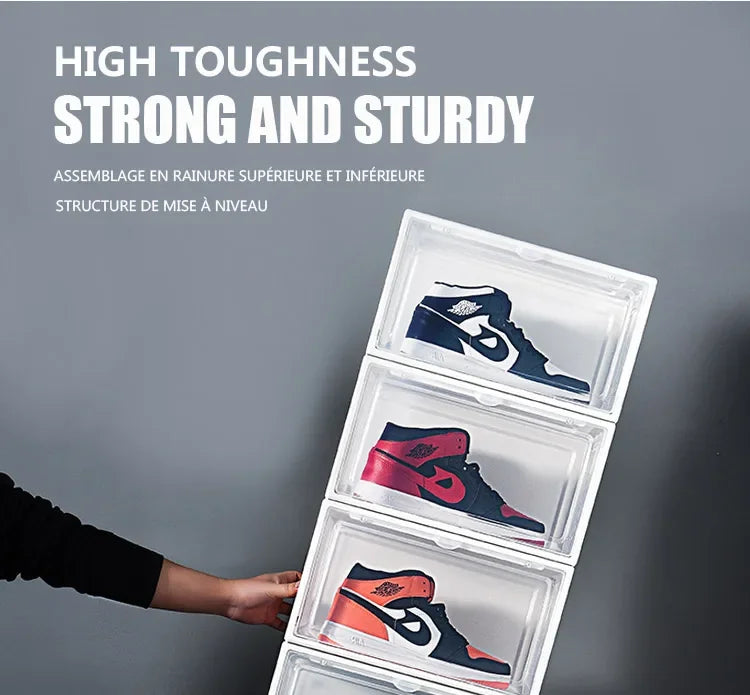 AJ Sneaker Box Shoes Organizer Transparent Stackable Dustproof Storage Box