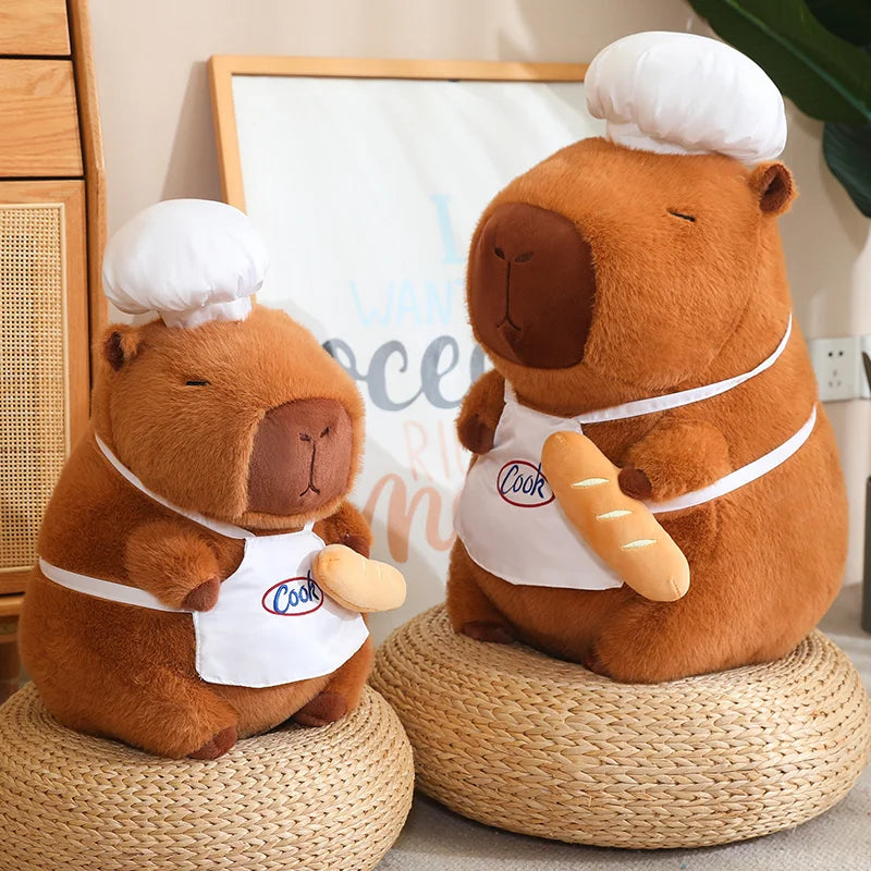 Chef Capybara Plush Doll Cute Capibara Soft Stuffed Animal