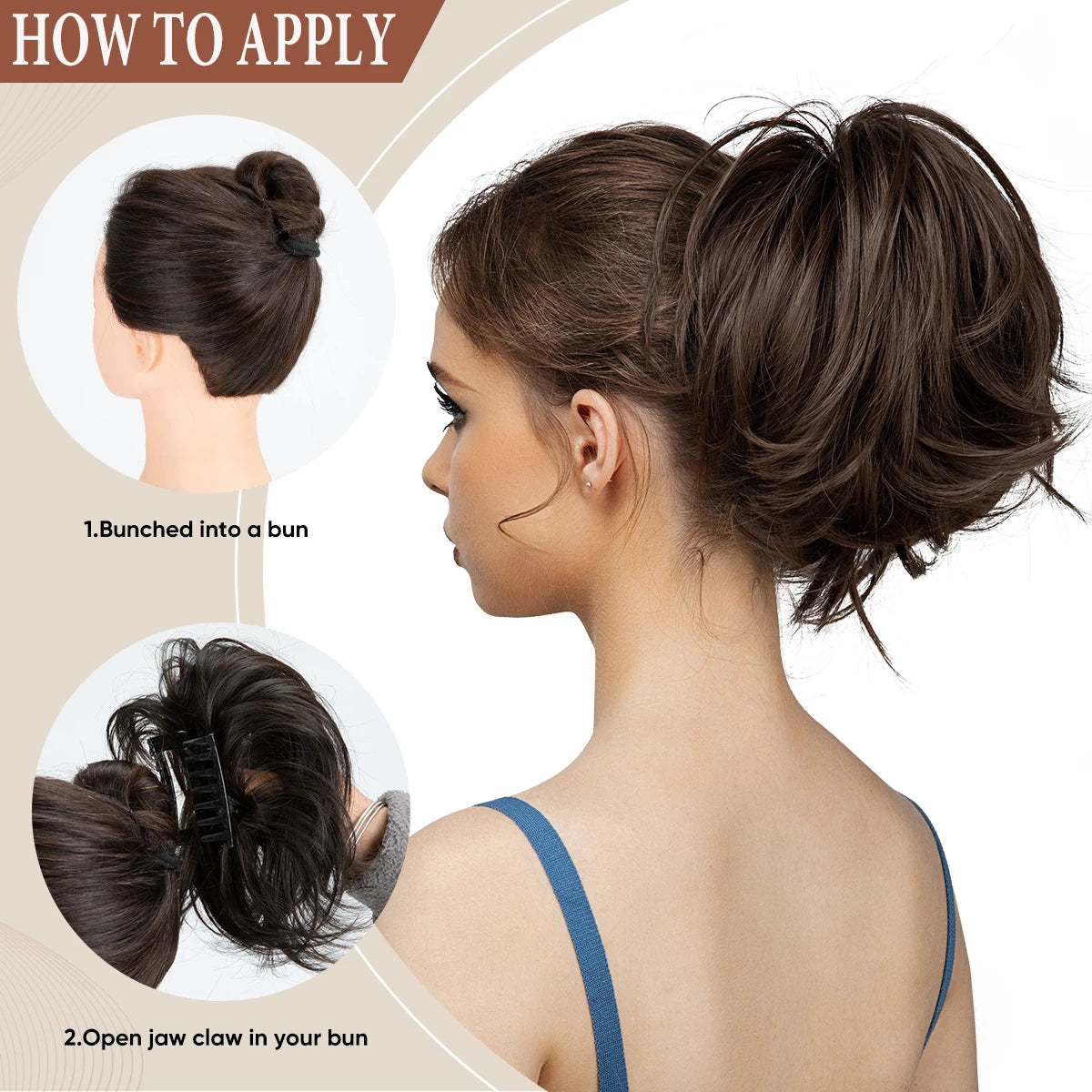 Premium Synthetic Claw Clip Ponytail Extension Hairpiece for Women P025