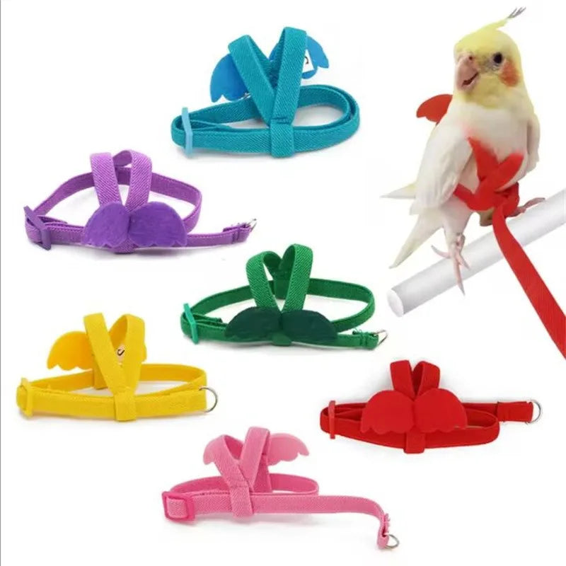 Parrot Bird Harness Leash Set Anti-bite Training Harness Parrots Outdoor Flying Rope Cockatiel Small Birds Supplies
