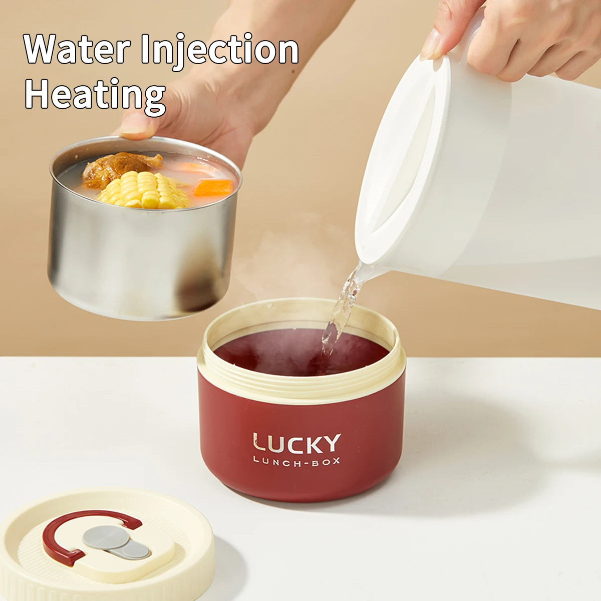 WORTHBUY Portable 304 Stainless Steel Insulated Bento Lunch Box With Thermal Bag Cutlery Leak Proof Container Set