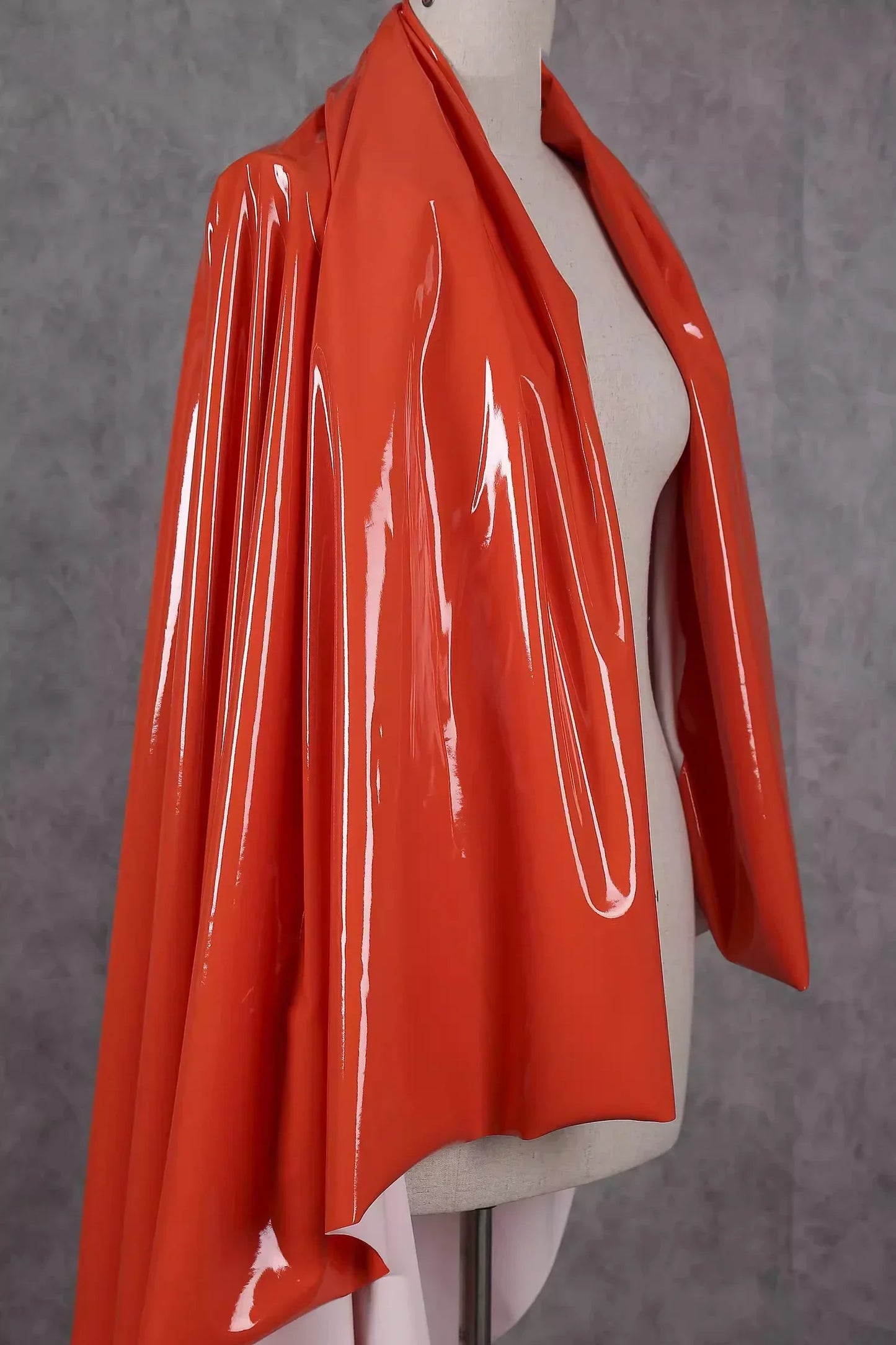 50x145cm Shiny Glossy Soft Leather Fabric Elastic Faux PU for DIY Sewing Dresses and Accessories