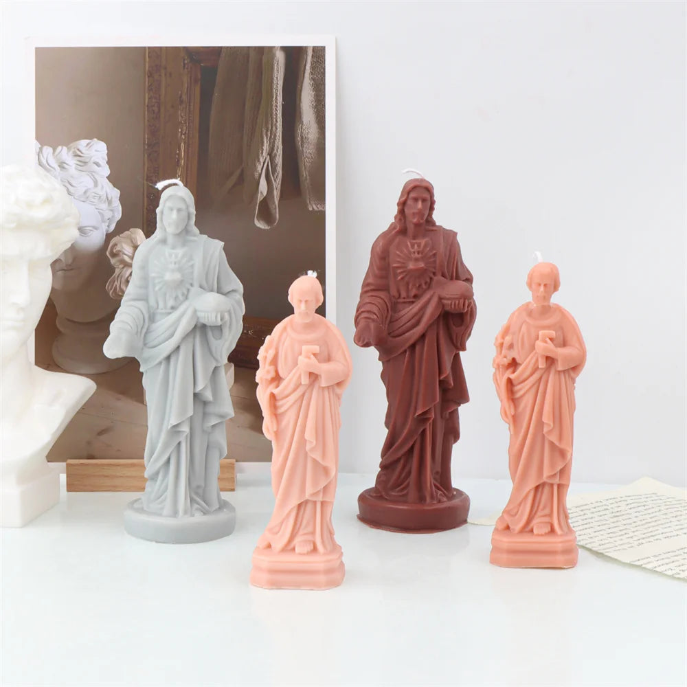 Religious Blessed Virgin Mary Candle Silicone Mold for Crafts