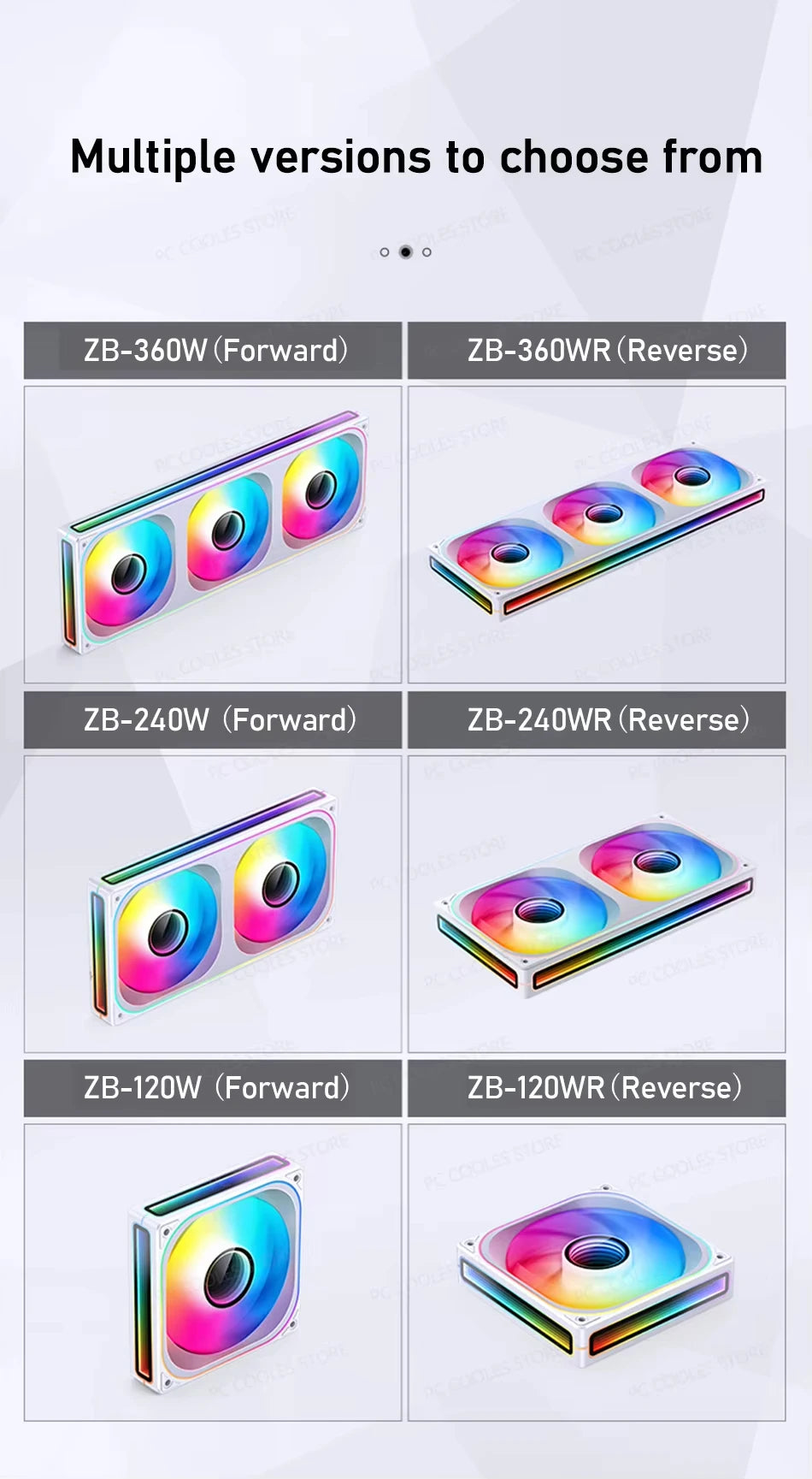 JONSBO ZB-120 ARGB Computer Case Fan 12CM 5V PWM Monolithic Structure Water-Cooled Fan Kit