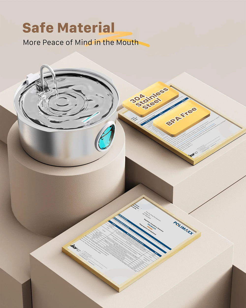 7L Large Capacity Stainless Steel Automatic Pet Water Fountain for Cats and Dogs with Silent Operation and Filtered Fresh Water