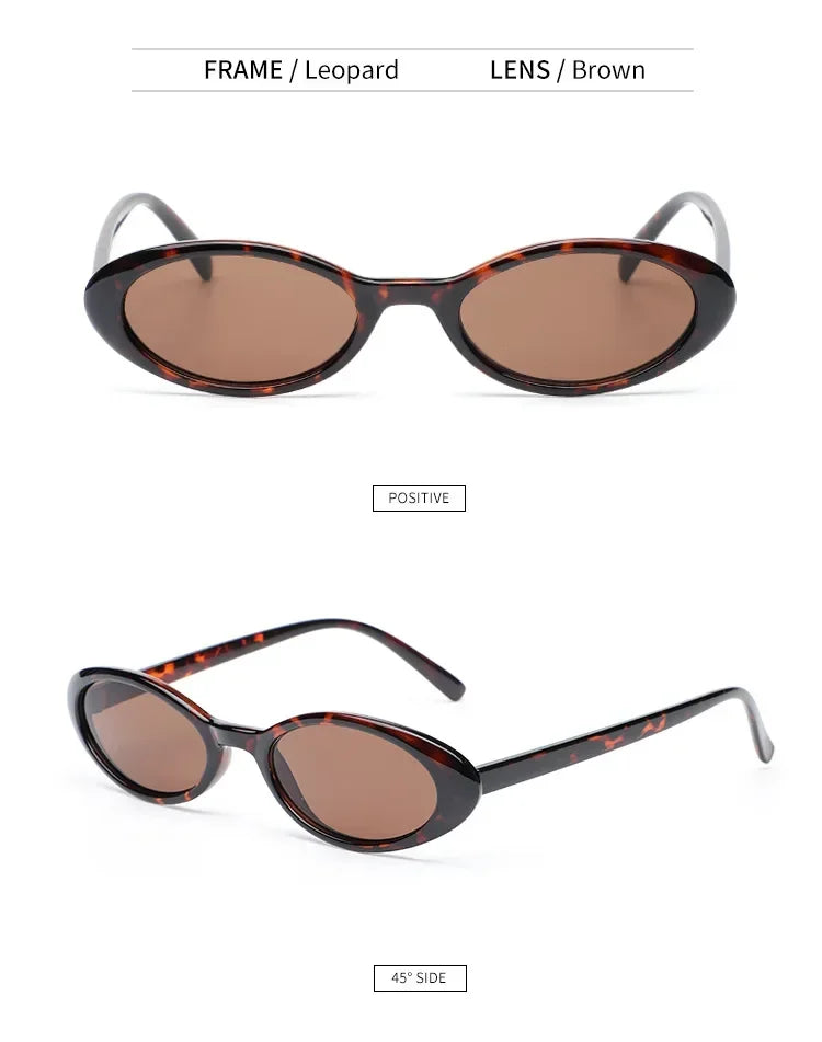 2024 New Sexy Women's Sunglasses Oval Leopard Brown Retro