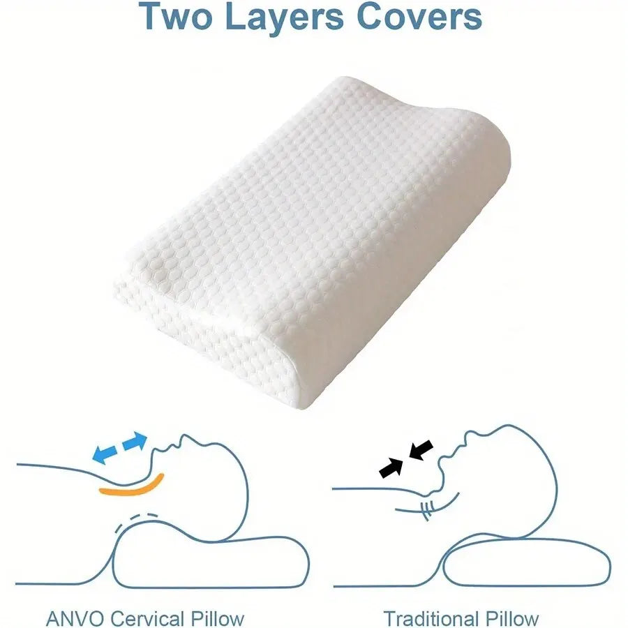 1pc Memory Foam Pillow For Anti-Snoring With Knitted Cover