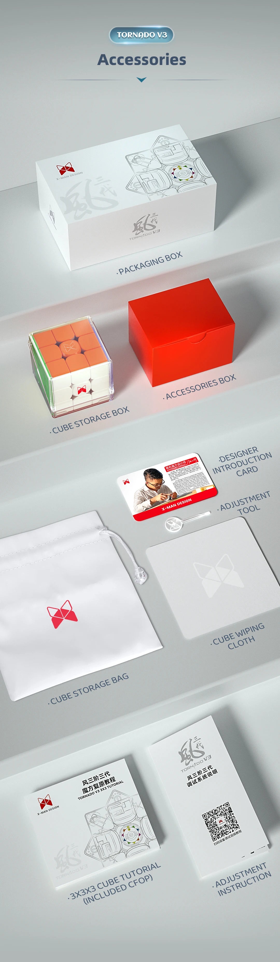 Qiyi X-Man Tornado V3 M Magnetic Speed Cube Puzzle Toy