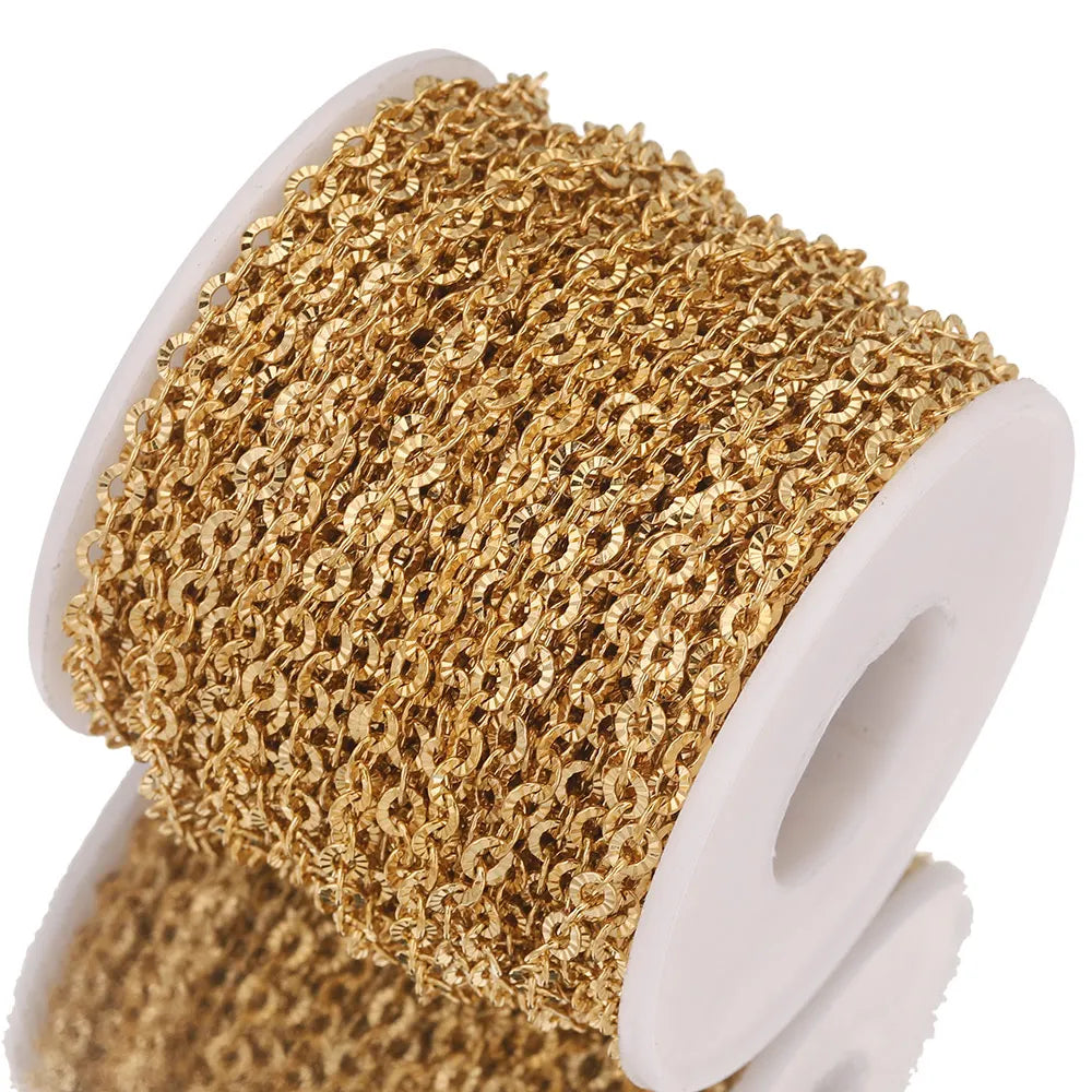 2m Lot Stainless Steel O Shape Oval Gold Chain for Jewelry