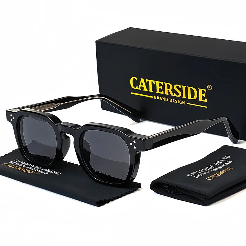 CATERSIDE Retro Punk Small Frame Sunglasses for Men and Women
