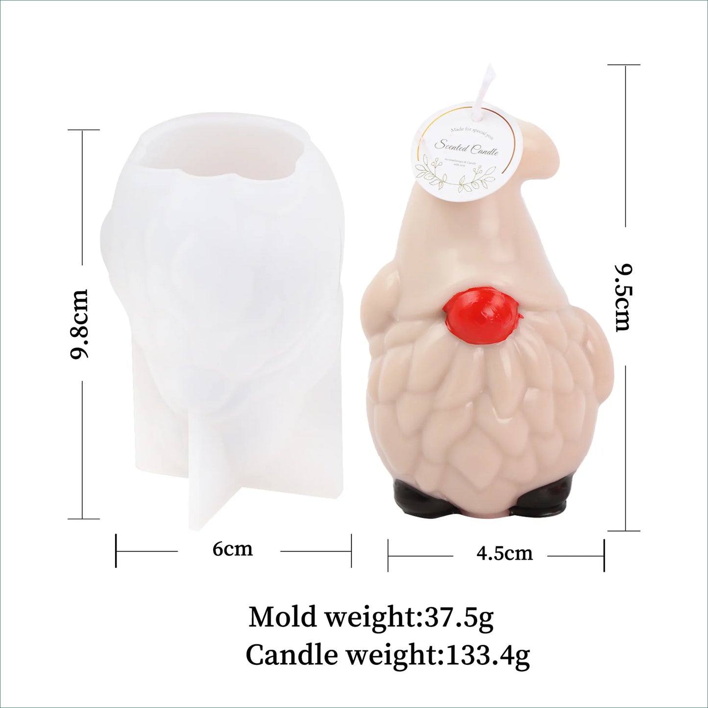 3D Christmas Tree Candle Silicone Mold DIY Kit for Holiday Gifts