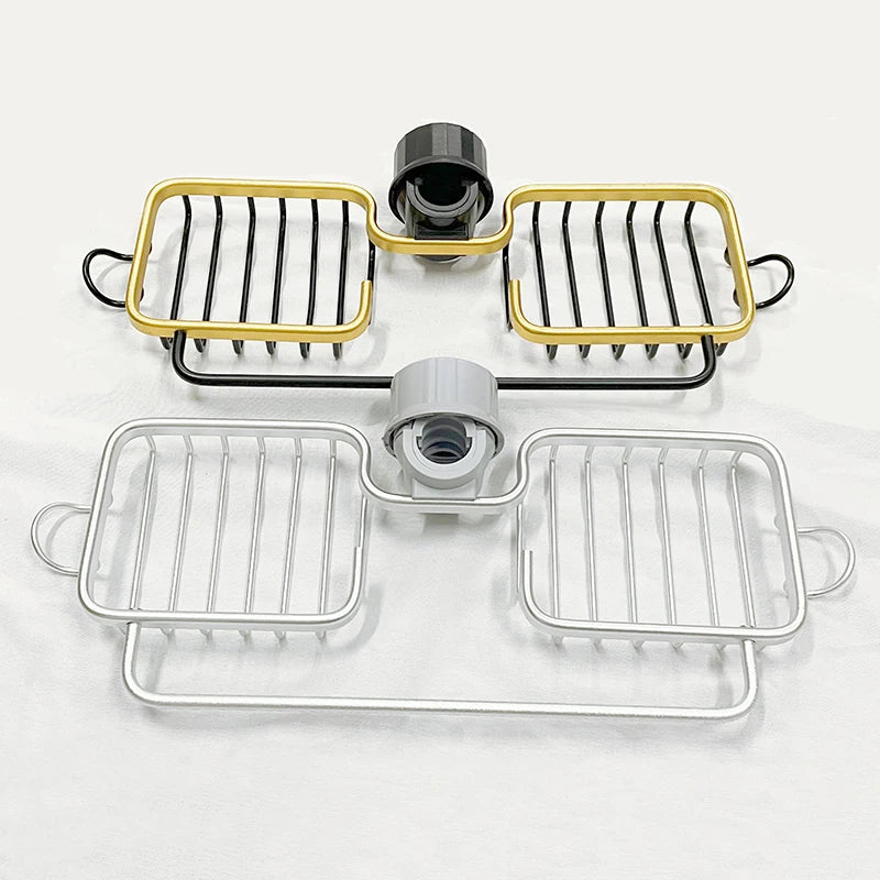 Aluminum Sink Drain Rack Sponge Holder and Soap Organizer Bathroom Kitchen Accessory