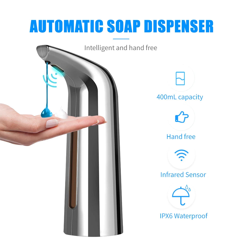 400mL Touchless Automatic Soap Dispenser with Infrared Sensor for Liquid Soap Gel Lotion and Shampoo