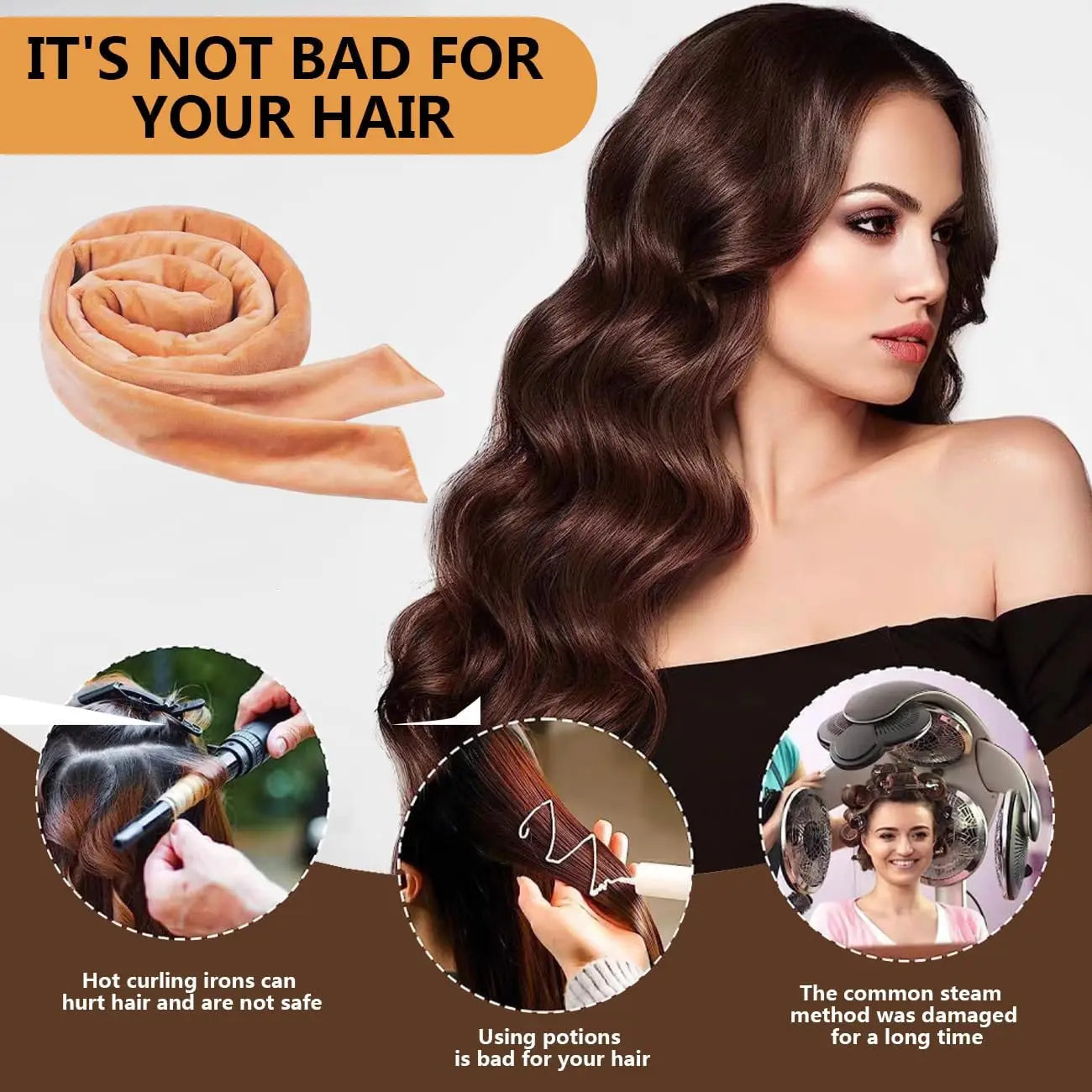 Heatless Curls No Heat Curlers Overnight Headband for Women