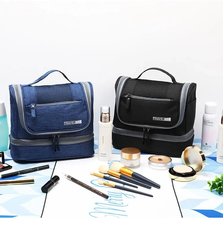 Men and Women Oxford Travel Makeup Bag Hanging Organizer Cosmetic Toiletry Case