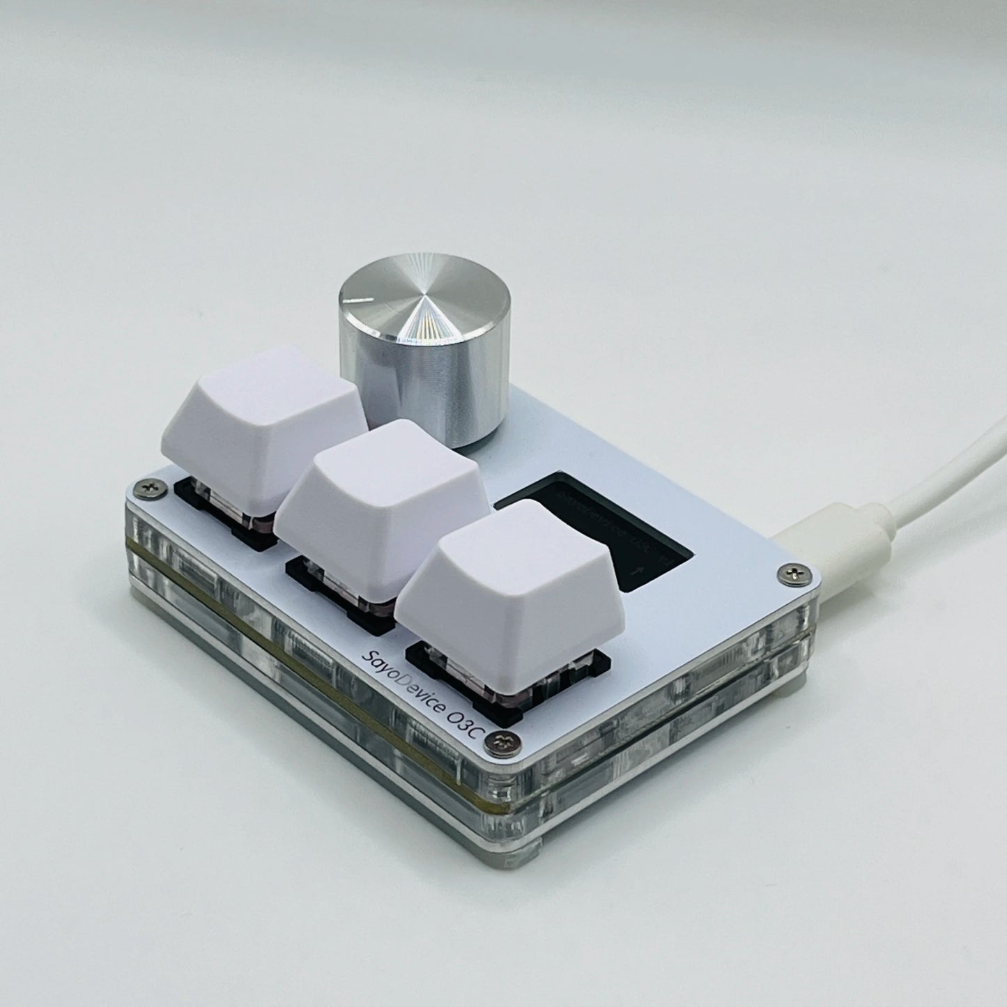 O3C SayoDevice OSU Rapid Trigger Magnetic Pink Switches Keyboard with Customizable Knob and Shortcut Features