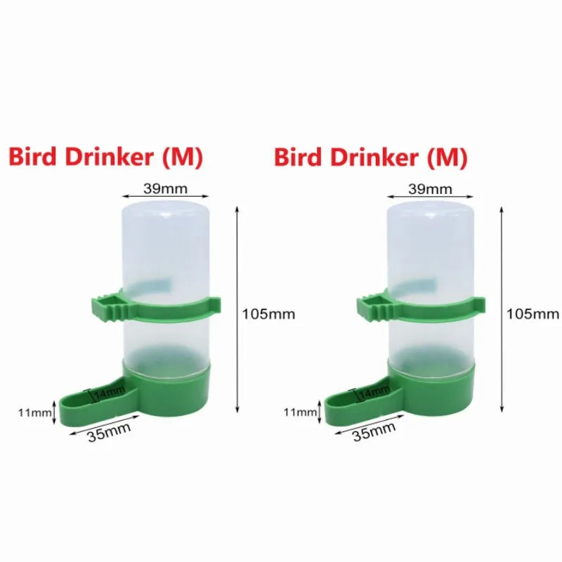 2PCS Bird Feeder Plastic Food Water Feeding Automatic Drinker Parrot Pet Parrot Drinking Cup Bowls Pet Bird Supplies Dispenser