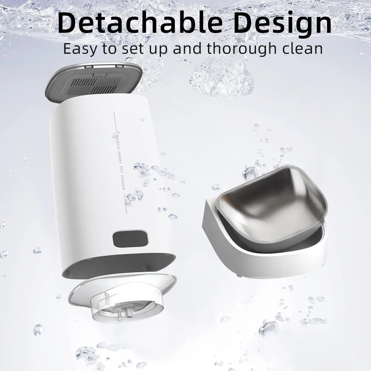 ROJECO Automatic Cat Feeder Smart WiFi Kibble Dispenser