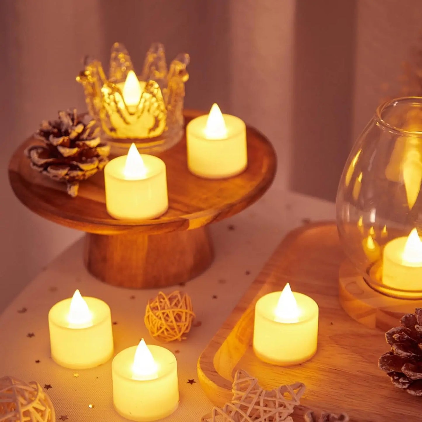 Flameless LED Heart-Shaped Tealight Candles for Home Wedding and Christmas Decoration Battery-Powered Safe Glow