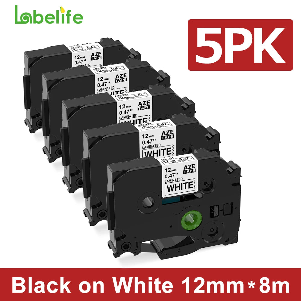 E1000PRO Tube Label Printer for Sticker Labels 12mm Compatible with Brother Ptouch TZe-231 HSe-231 High Resolution Thermal Transfer Technology