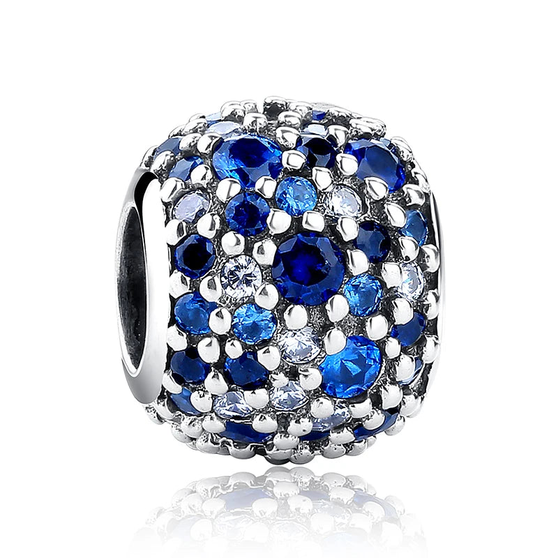 Authentic 925 Sterling Silver Charm Sparkling Star Moon Sun Pendant Jewelry Gift