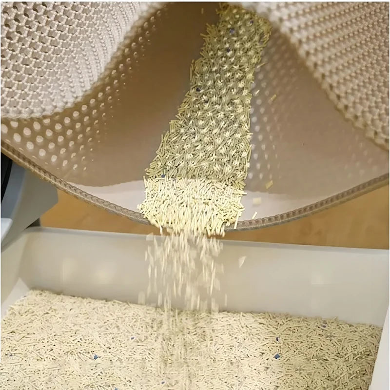 Pet Cat Litter Mat Waterproof Double Layer Cat Litter Trapping Pad for Clean Floors