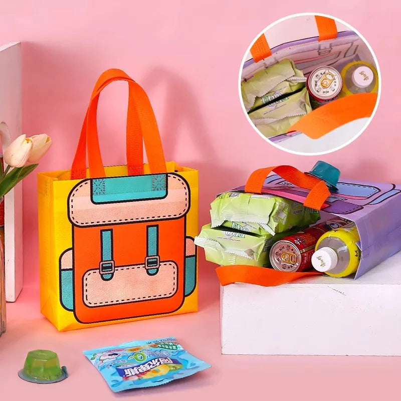 StoBag Eco-Friendly Cartoon Gift Wrapping Tote Bag for Kids Birthday Parties Ideal for Candy Toys Stationery and More