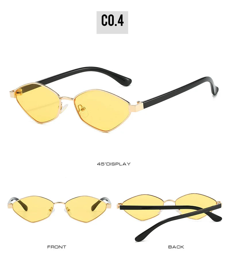 SO&EI Fashion Irregular Polygon Cat Eye Sunglasses UV400 Retro Shades for Women and Men