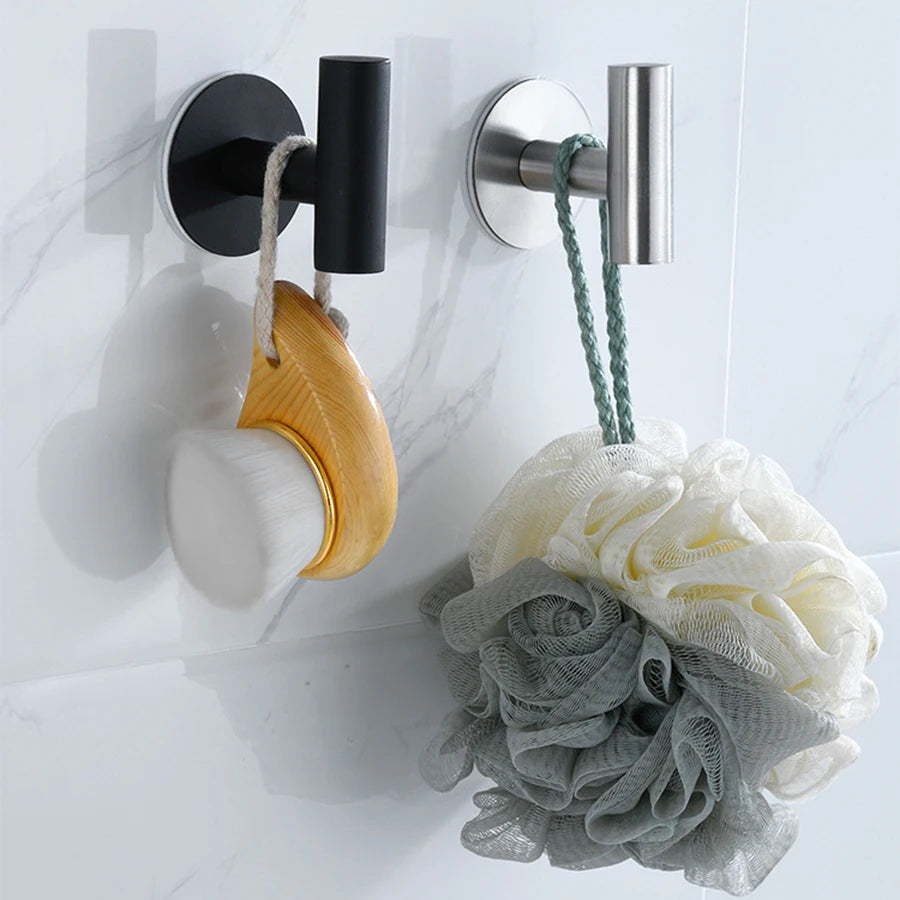 1/2PCS Adhesive Wall Hook Stainless Steel Robe Sticker Hooks