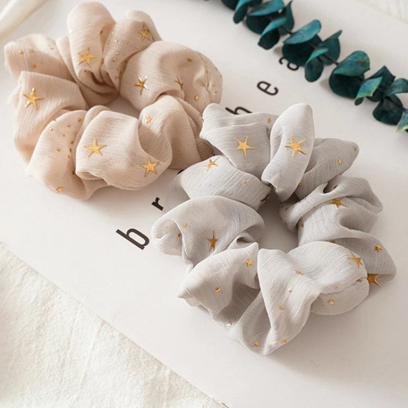 Hair Tie Solid Color Star Dotted Ponytail Accessories