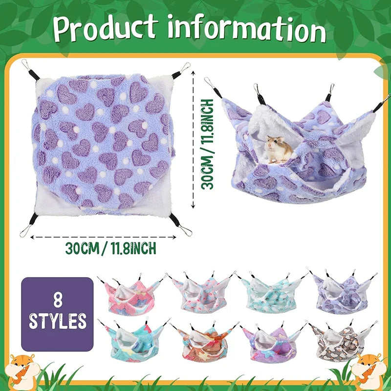 Hamster Hammock Rodent Hamster Bed Rats Accessories for Rat Hammock for Rats Hammock for Rodents Guinea Pig House CXW04