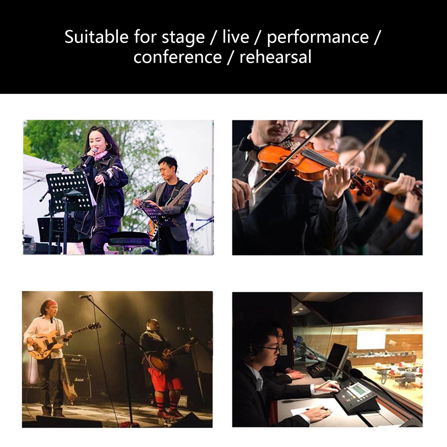 Wireless In Ear Earphone Monitoring System IEM UHF FM Simultaneous