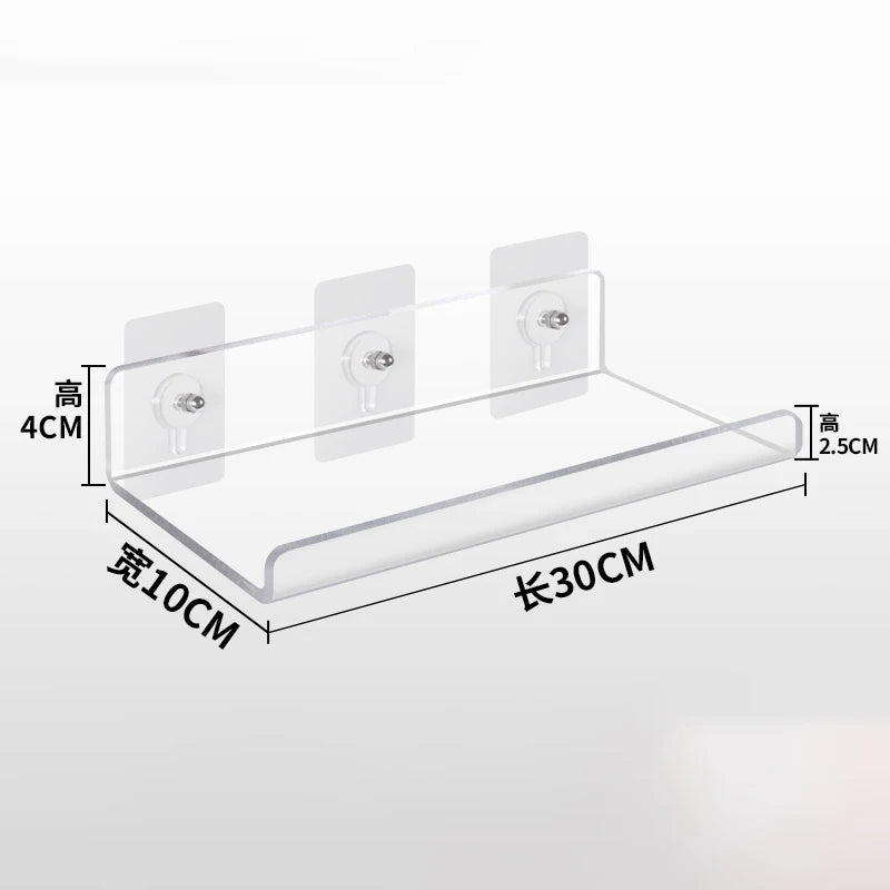 Invisible Acrylic Floating Wall Ledge Shelf for Kids Bookshelves and Bathroom Storage