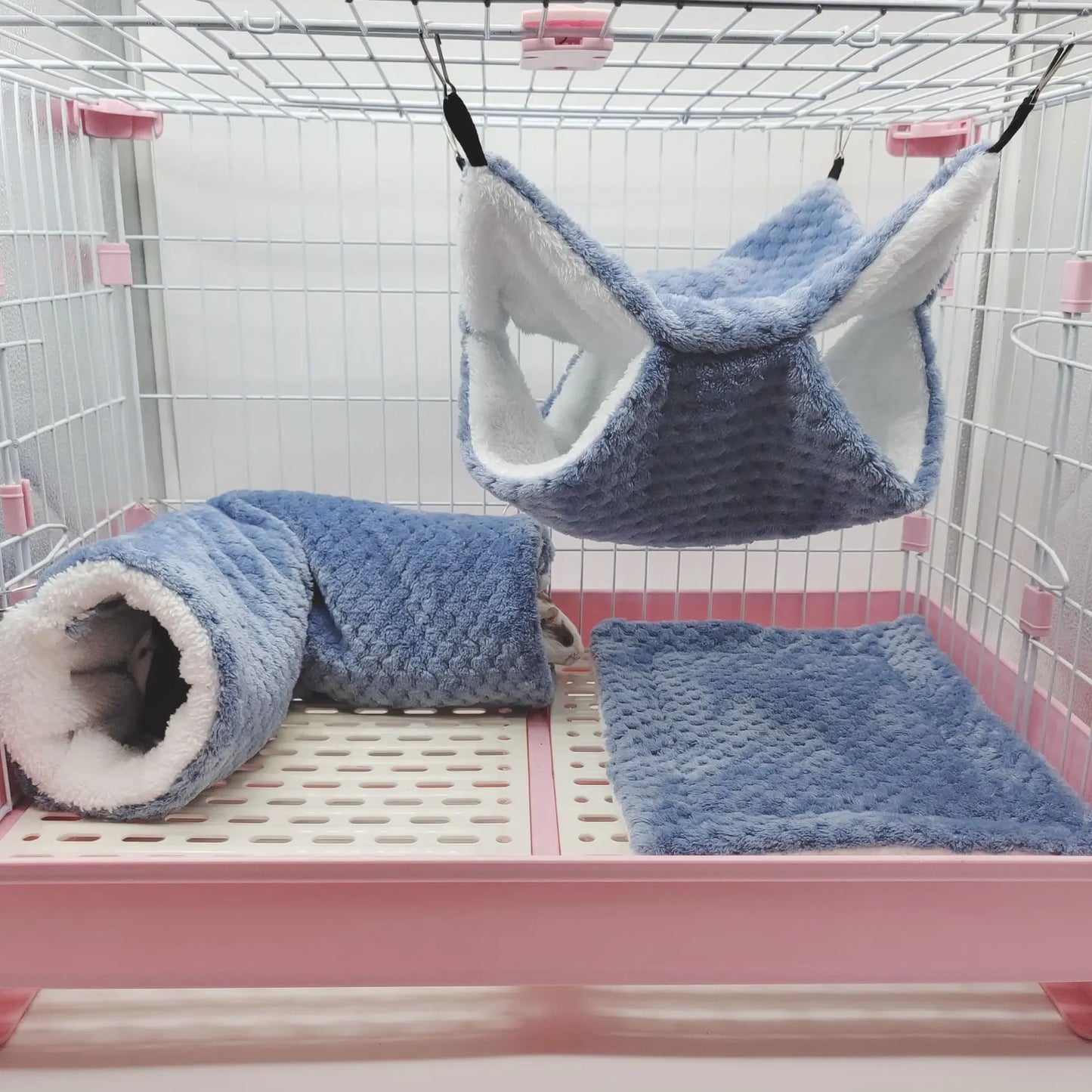 Small Animals Cages Hamster Hammock Guinea Pig Tunnel Small Pet Accessories Rats Ferret Hanging Bed Hamster House Sleeping Bag