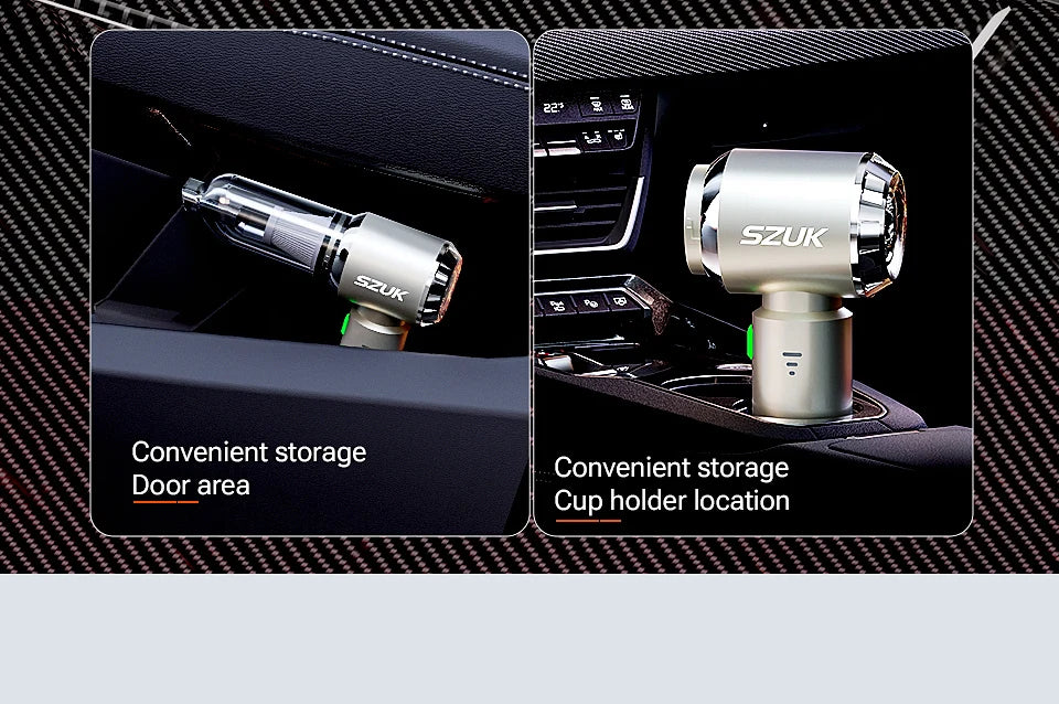 SZUK C012MAX Wireless Portable Car Vacuum Cleaner with Strong Suction Mini Handheld Design for Home and Vehicle Use